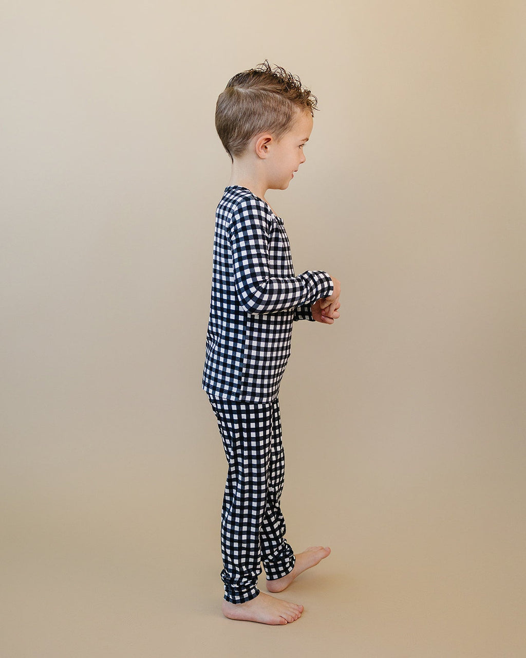 Bamboo Two Piece Set | Black Gingham