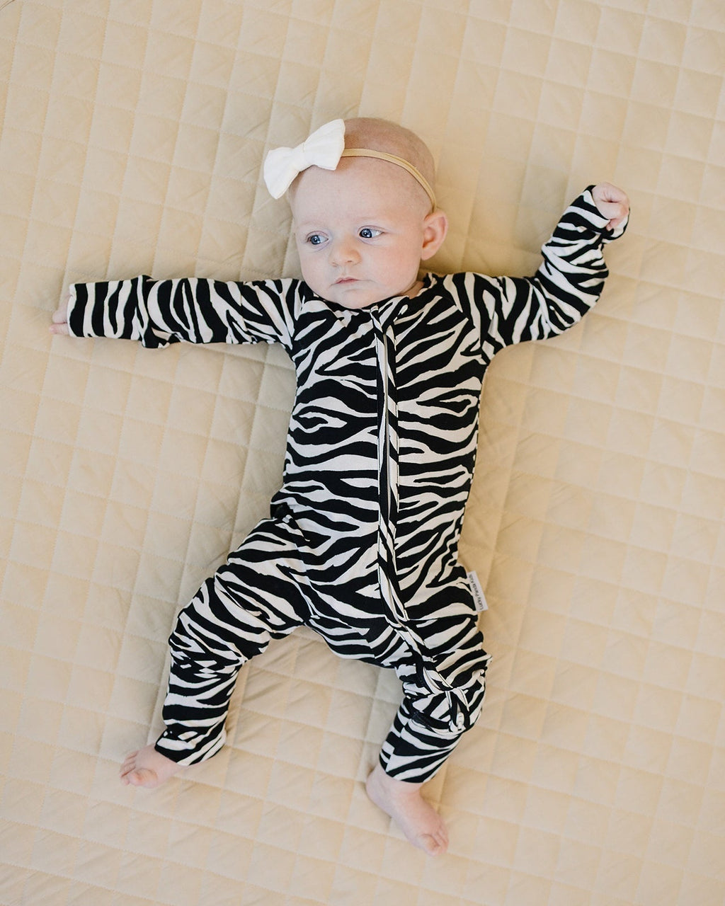 Bamboo Zip Romper | Zebra