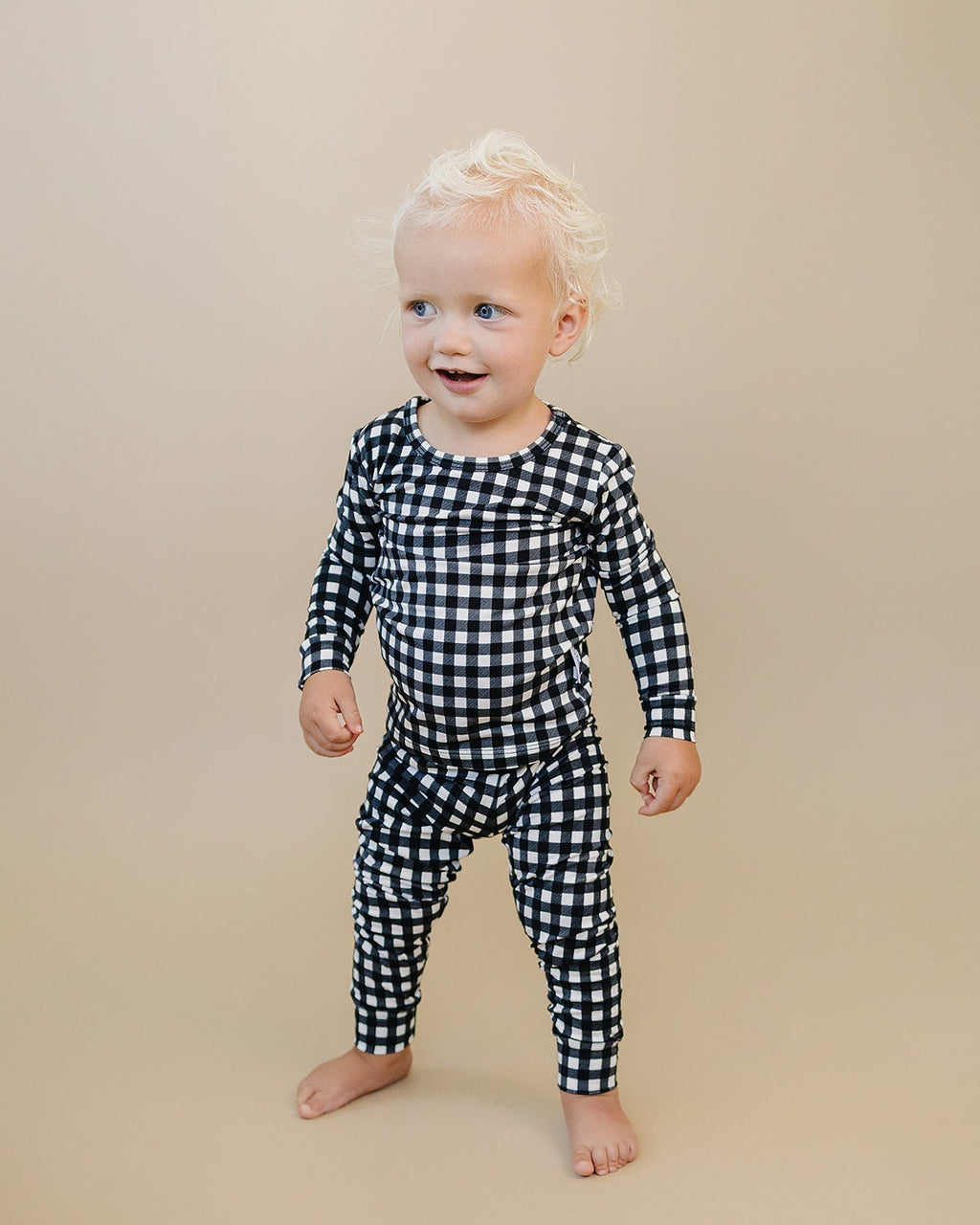 Bamboo Two Piece Set | Black Gingham