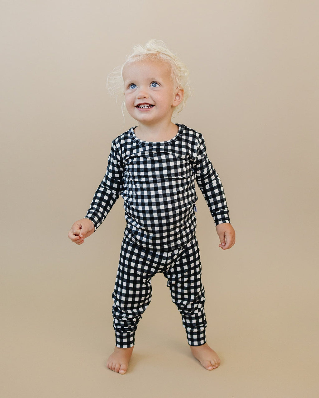 Bamboo Two Piece Set | Black Gingham