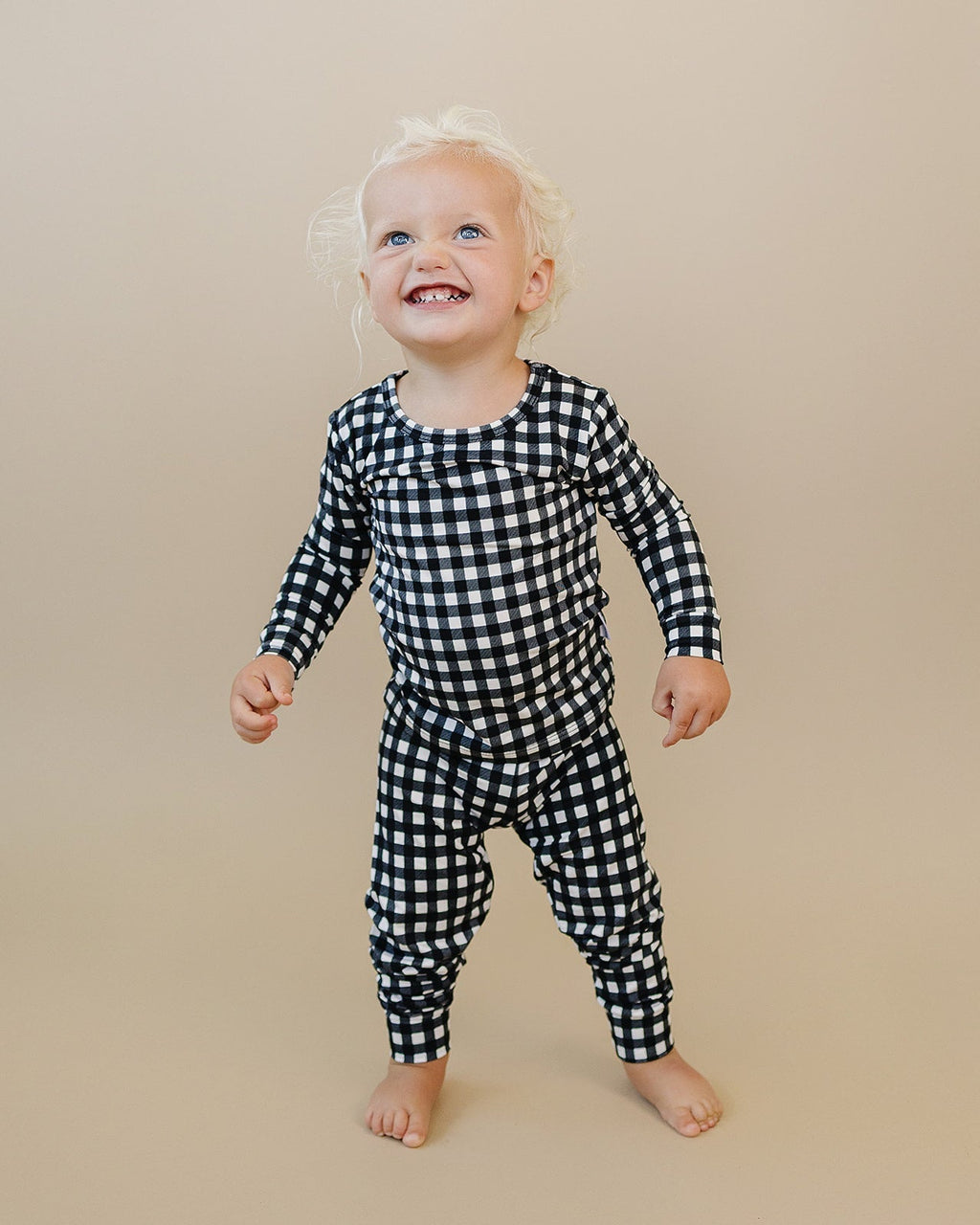 Bamboo Two Piece Set | Black Gingham