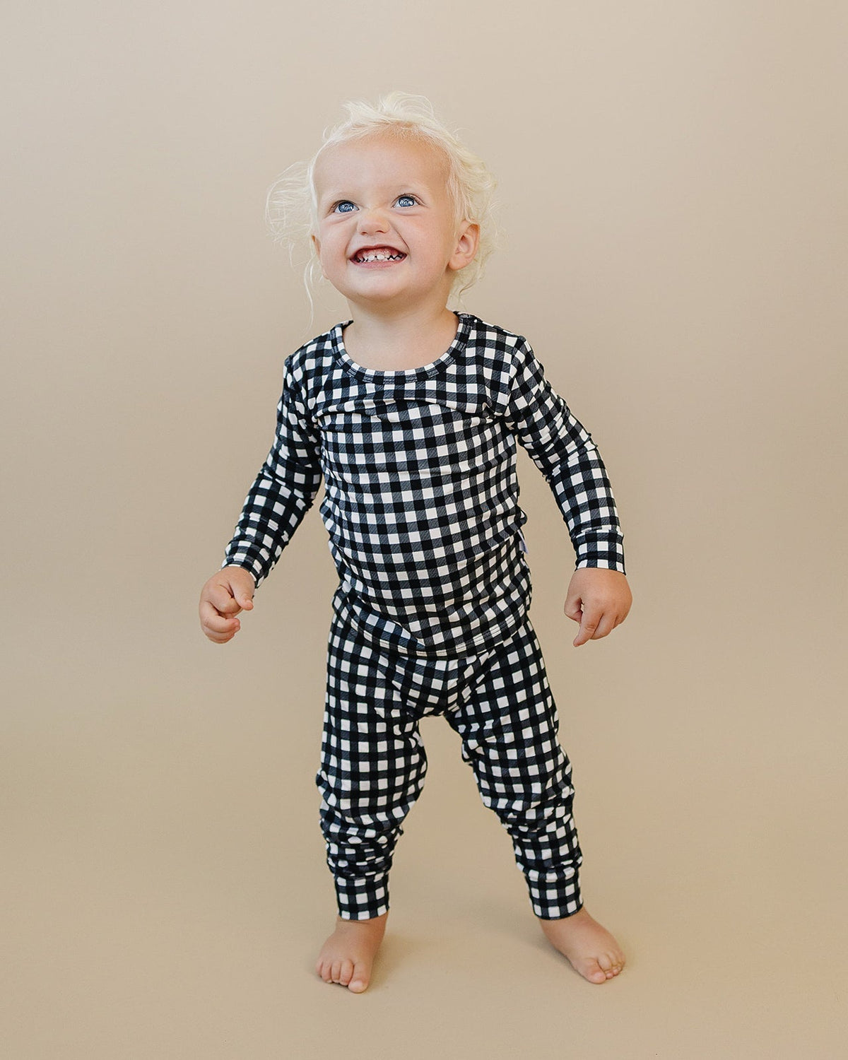 Bamboo Two Piece Set | Black Gingham