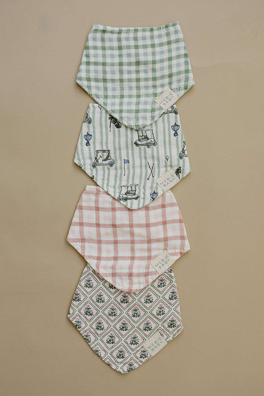 Green Gingham Classic Muslin Bib
