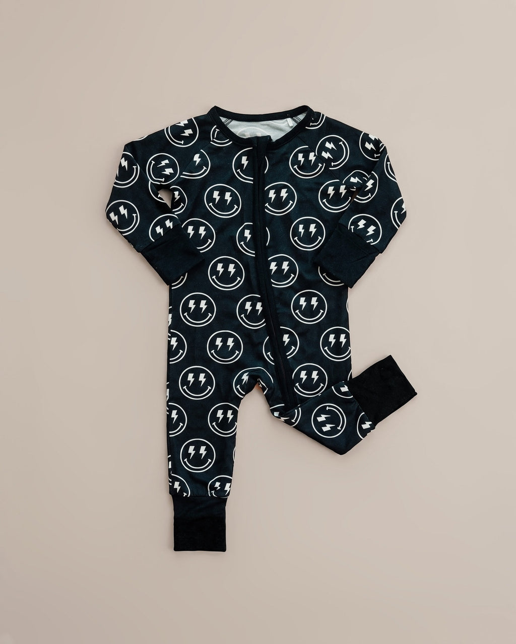 Bamboo Zip Romper | Electric Smiley