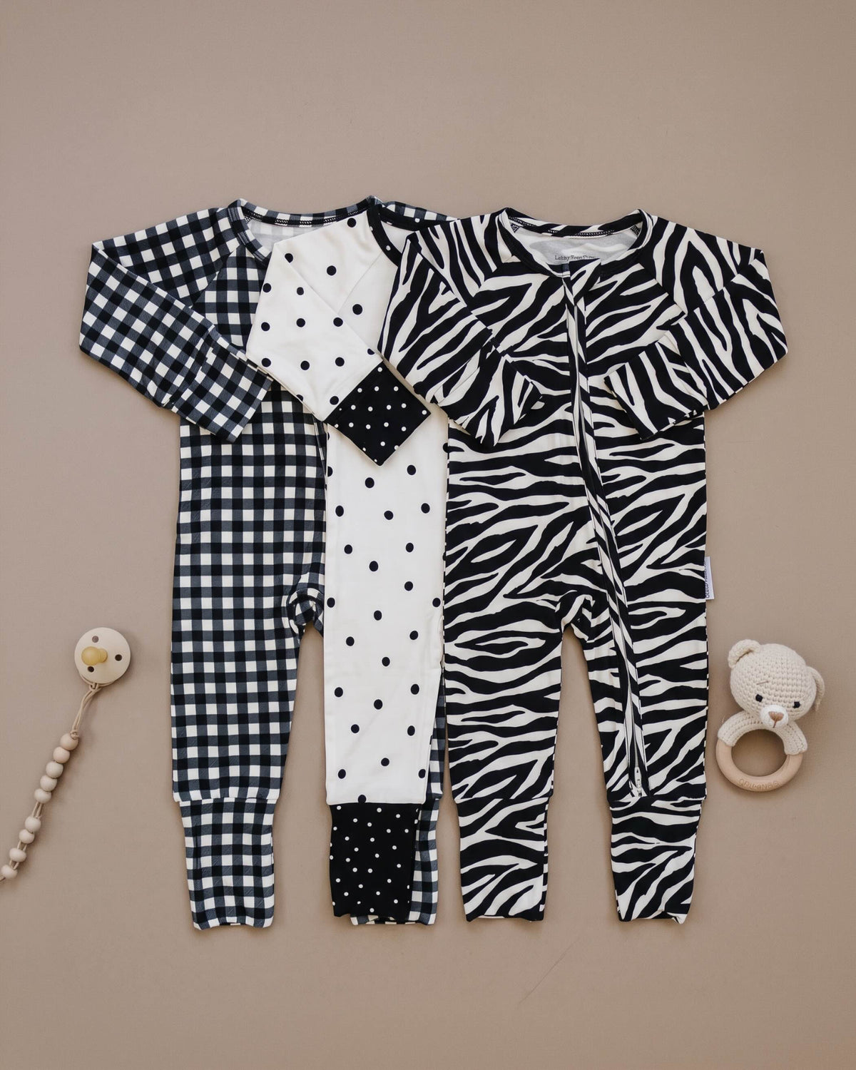 Bamboo Zip Romper | Classic Polka